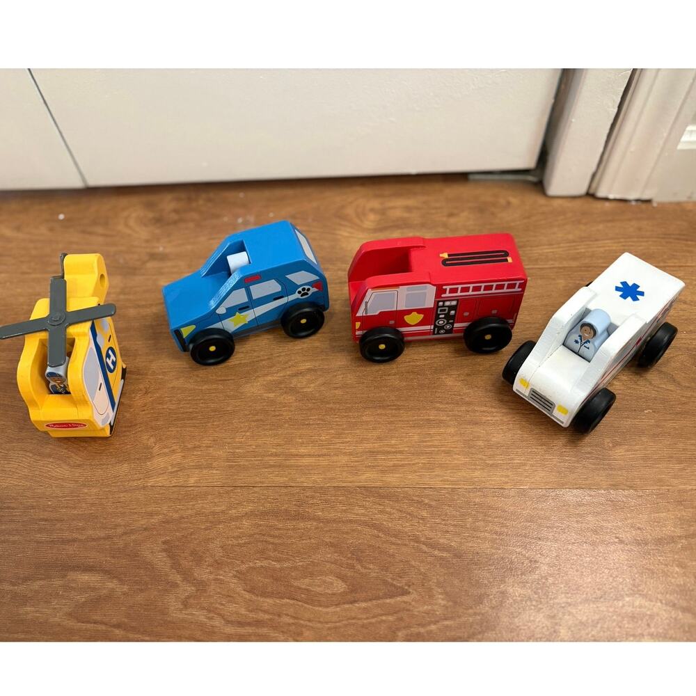 Melissa And Doug Set of4 Wooden‎ Cars